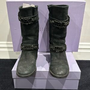 Moto Boot with jeweled straps